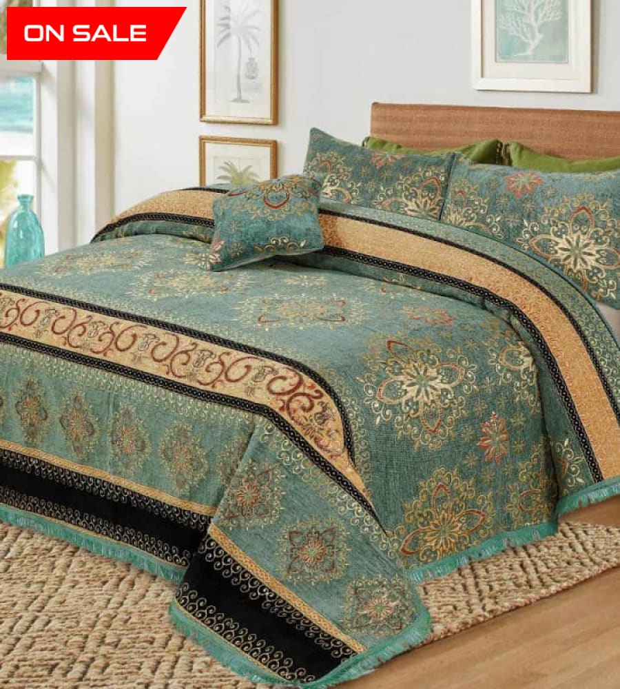 Bridal Velvet Jaccard Bed Sheet Set 4 Pcs Design Ak06 Sheets