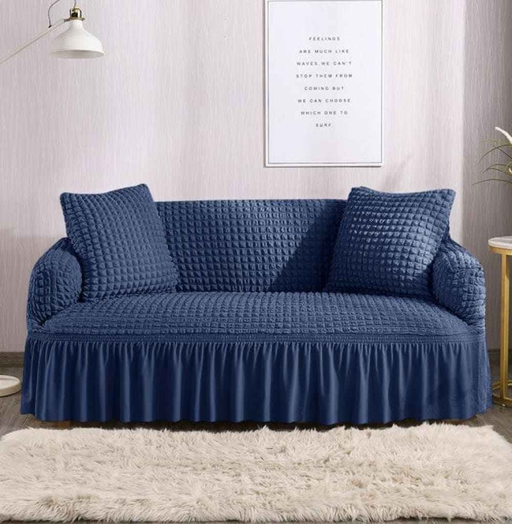 Bubble Mesh Quilted Sofa Cover﹙Blue ﹚ Quilts & Comforters