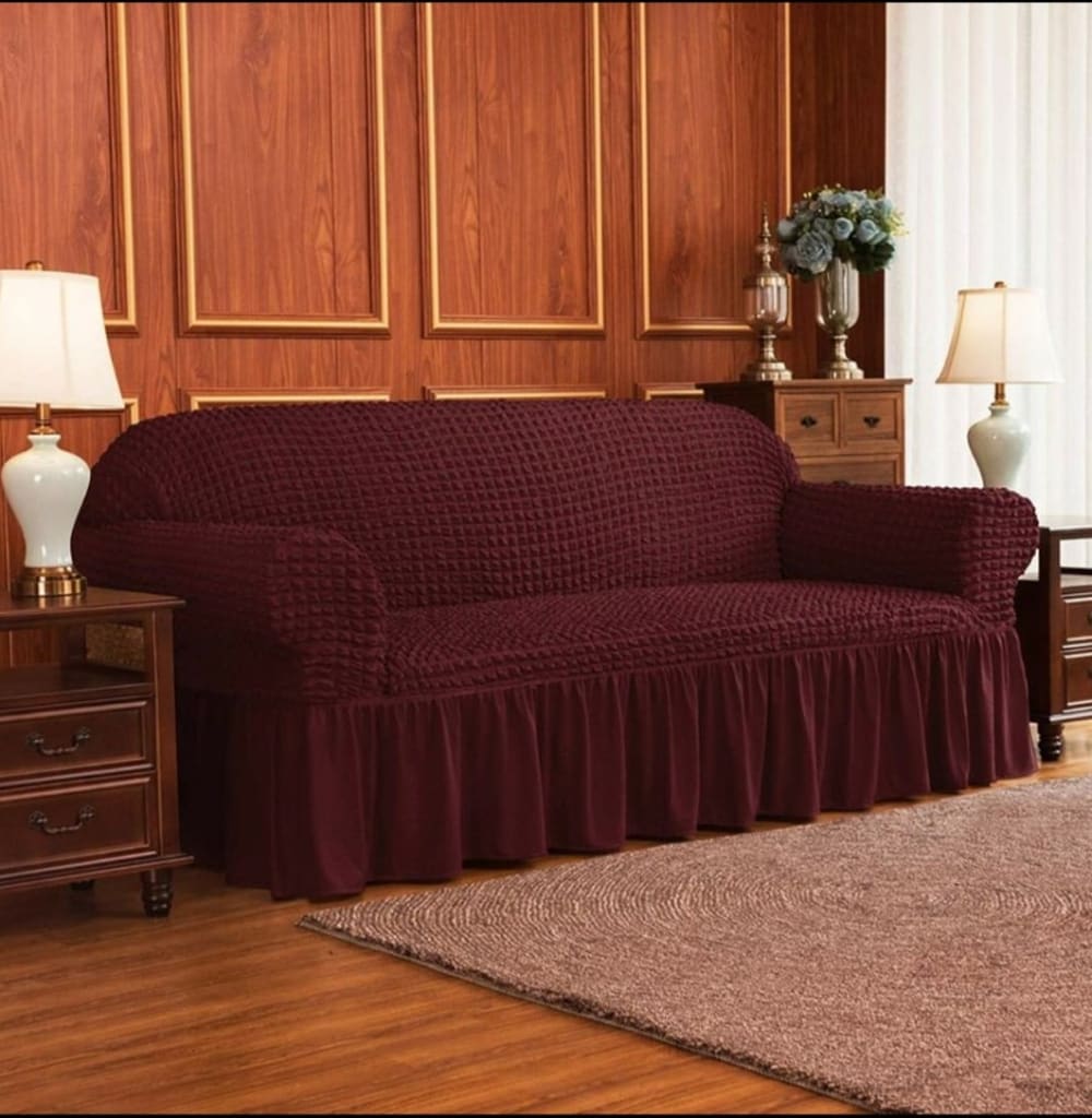 Bubble Mesh Quilted Sofa Cover﹙Maroon ﹚ Quilts & Comforters