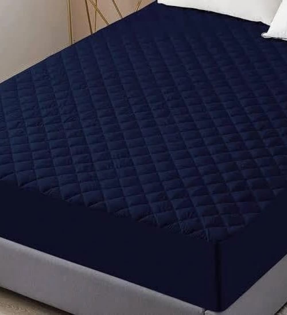 Qulited Water Proof Mattress Protector (Blue) Bed Sheets