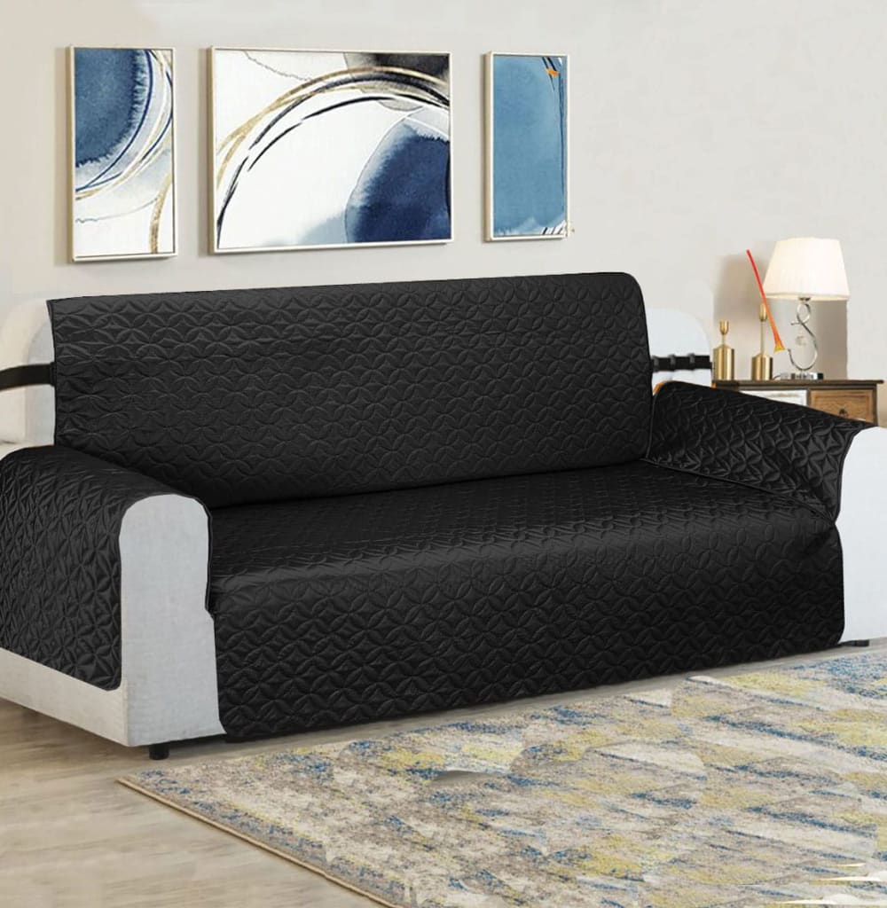 Ultrasonic Cotton Quilted Sofa Cover﹙ Black﹚ Quilts & Comforters