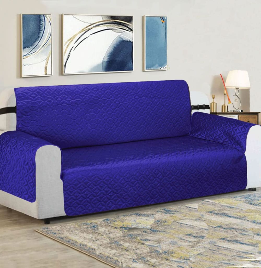 Ultrasonic Cotton Quilted Sofa Cover﹙ Blue﹚ Quilts & Comforters