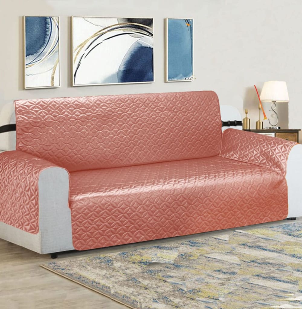 Ultrasonic Cotton Quilted Sofa Cover﹙Peach ﹚ Quilts & Comforters