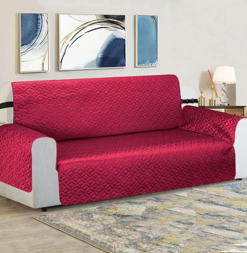 Ultrasonic Cotton Quilted Sofa Cover﹙ Red﹚ Quilts & Comforters