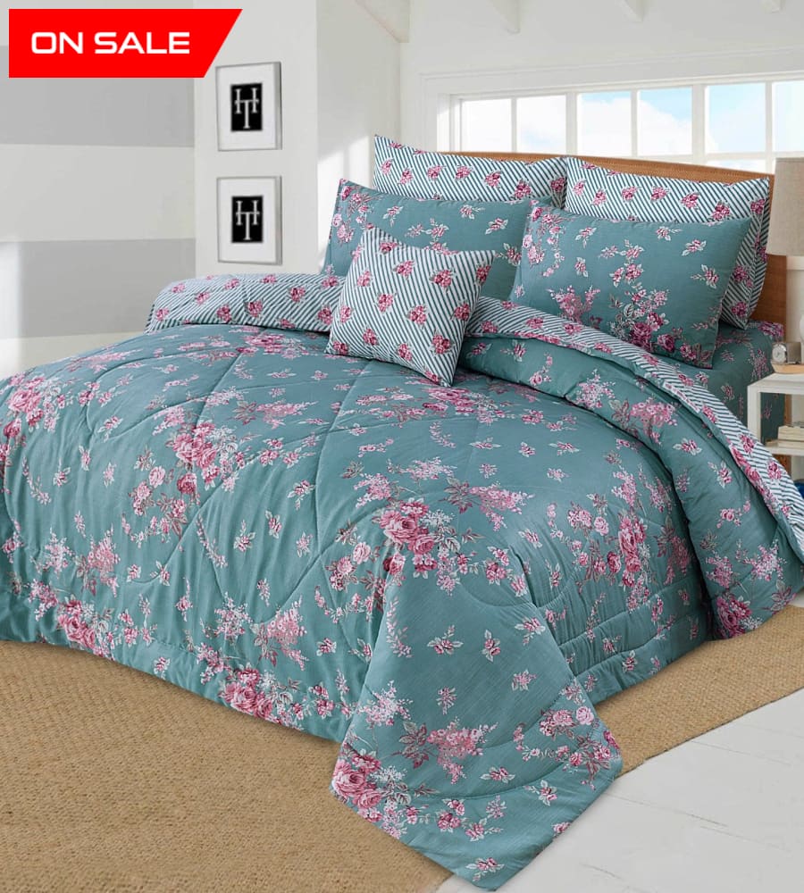 Winter Razae Set 6Pc Pink Flower (Heavy Filling) Quilts & Comforters